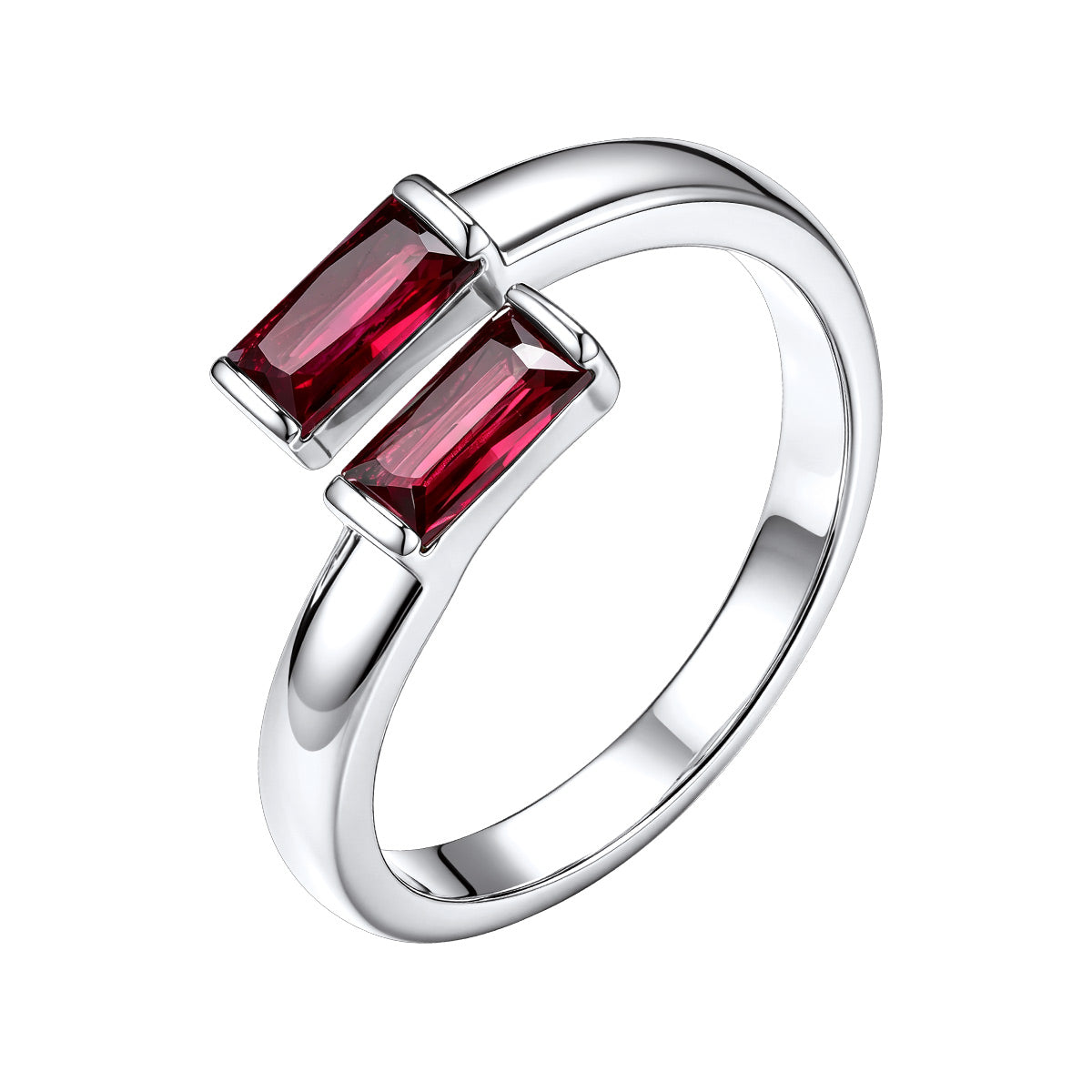Baguette July Birthstone Rings  Adjustable Ring for Women
