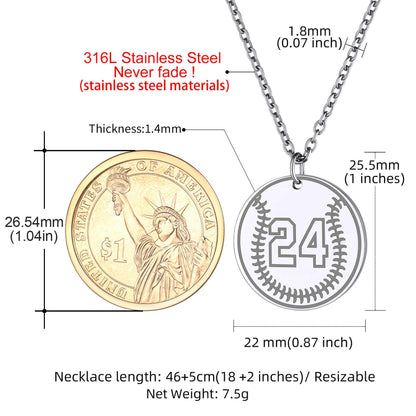 Ball Sport Necklaces Jersey Number Necklace Dimension, Durable