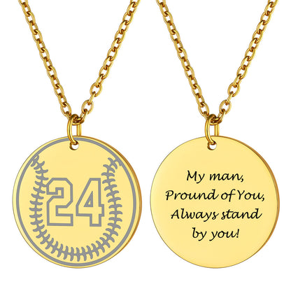 Baseball Sport Necklaces Jersey Number Necklace Gold Plated