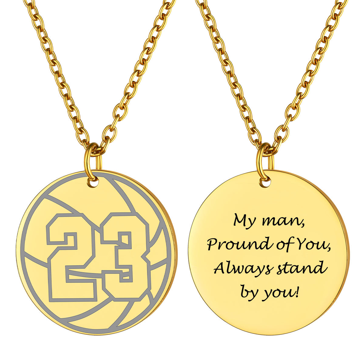 Basketball Necklaces Jersey Number Necklace Gold Plated