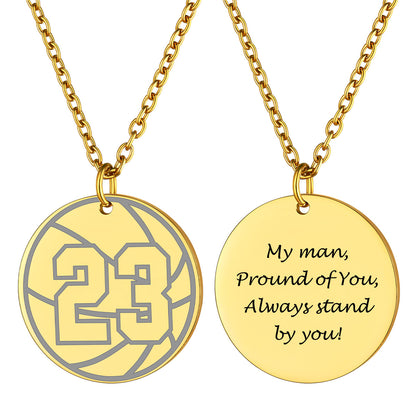 Basketball Necklaces Jersey Number Necklace Gold Plated