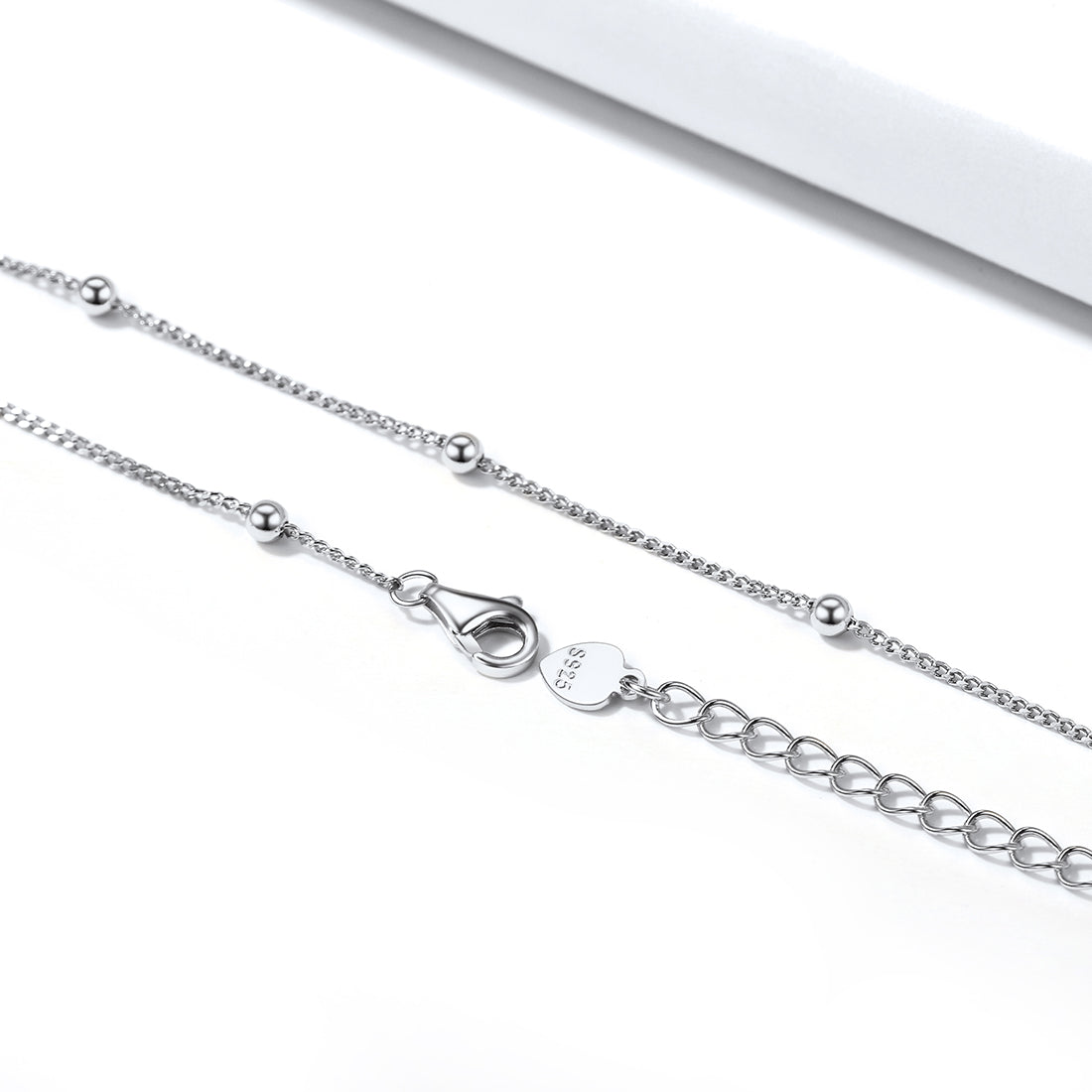 925 Sterling Silver Bead Chain Anklet For Women