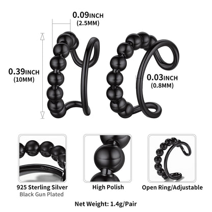 Beads Ear Cuff Earrings Non Piercing Dimension, Hypoallergenic