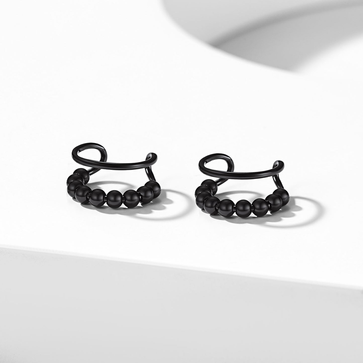 Beads Ear Cuff Earrings Non Piercing in Sterling Silver