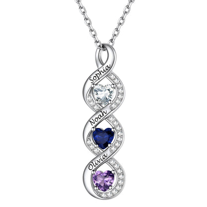 Birthstone Infinity Necklace for Mom