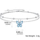 925 Sterling Silver Birthstone Butterfly Layered Anklet For Women