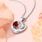 Heart Birthstone Necklace with Name for Women in 925 Sterling Silver