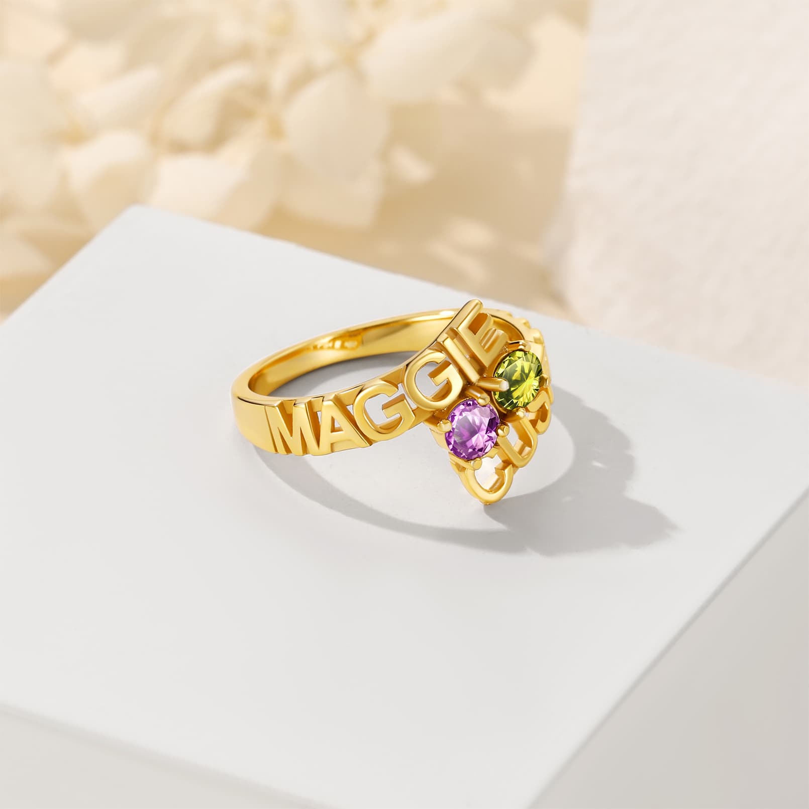 Birthstone Ring With Name