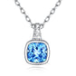 Birthstone Necklace Sterling Silver Cushion Diamond Necklaces