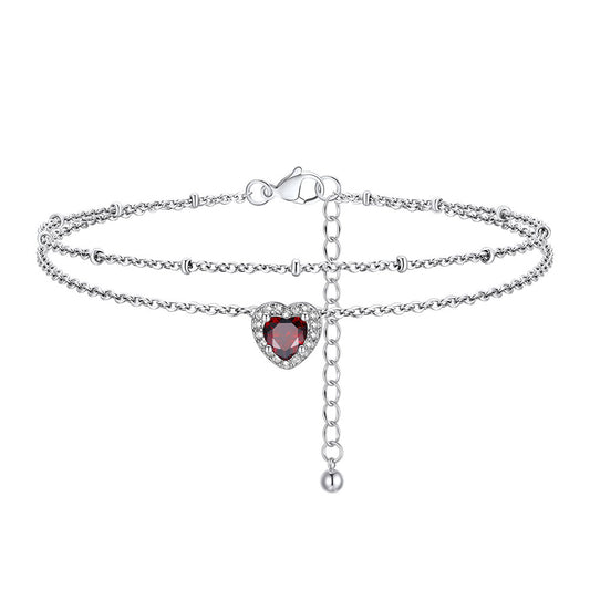 Birthstone Anklet Double Layer FIA23769