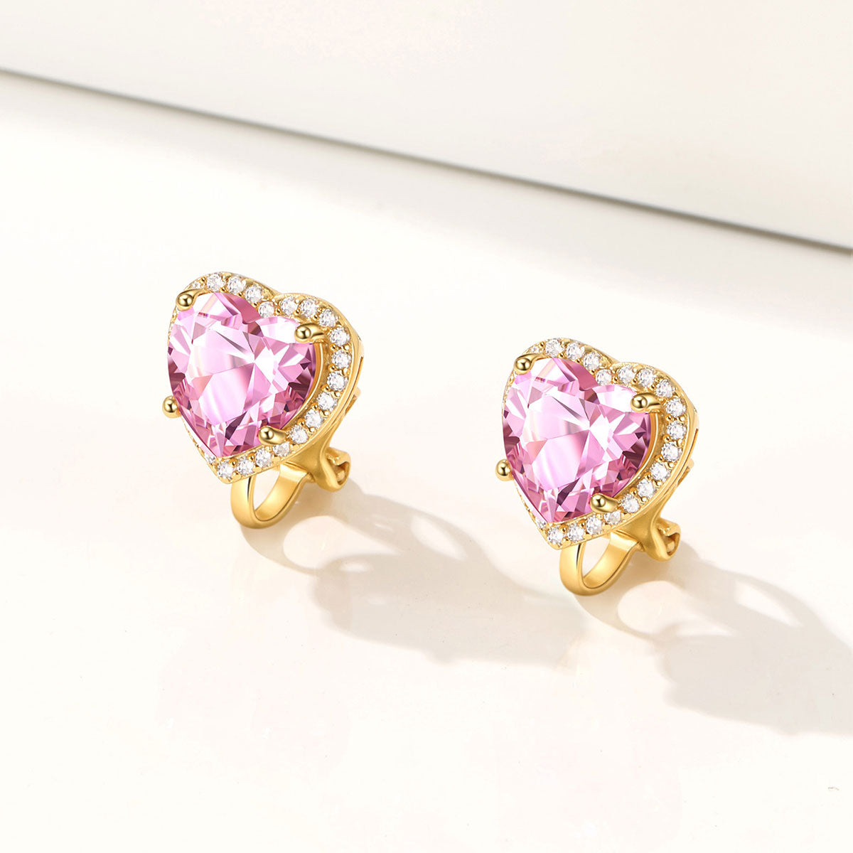 Birthstone Heart Non-Pierced Studs