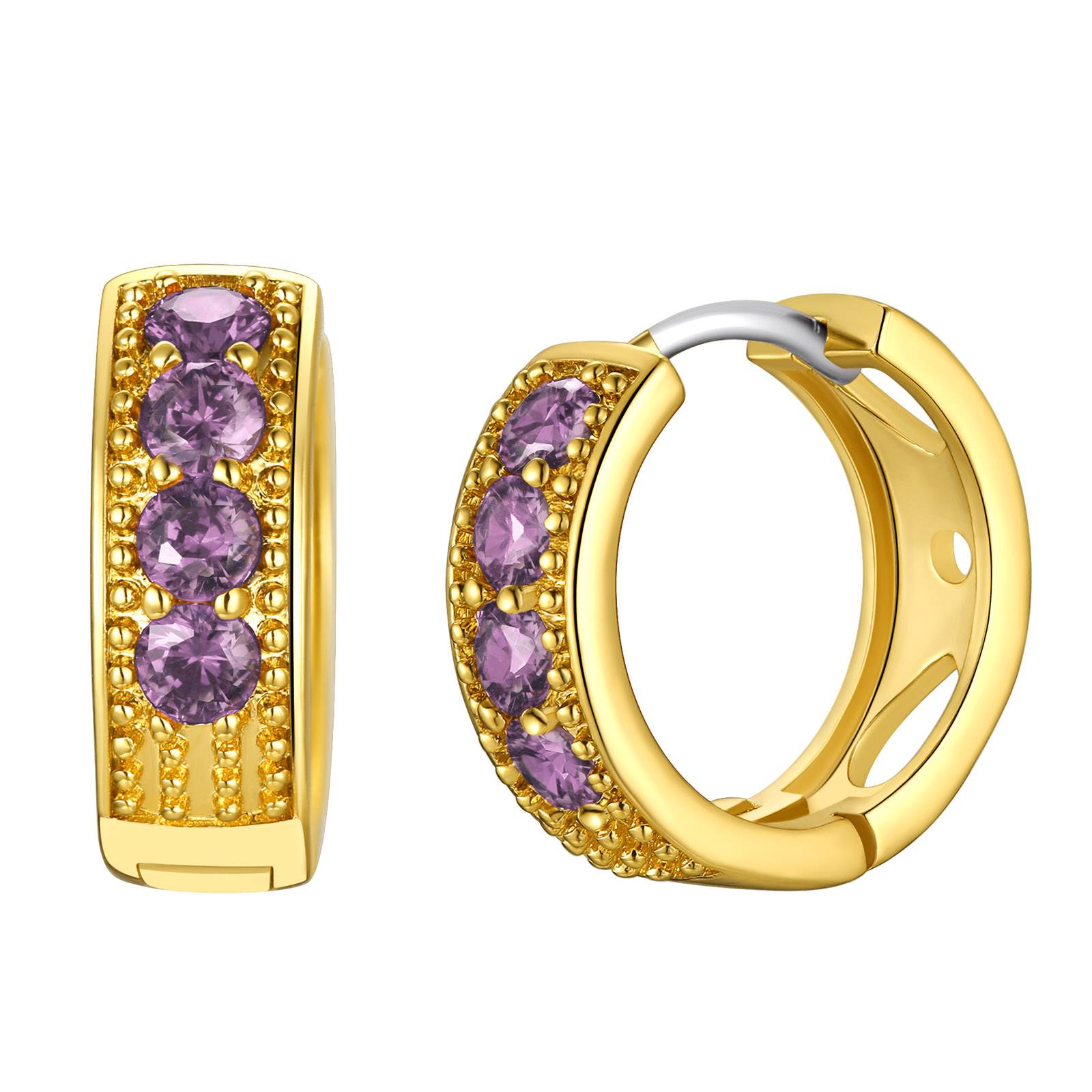 Birthstone Hoop Earrings for Women