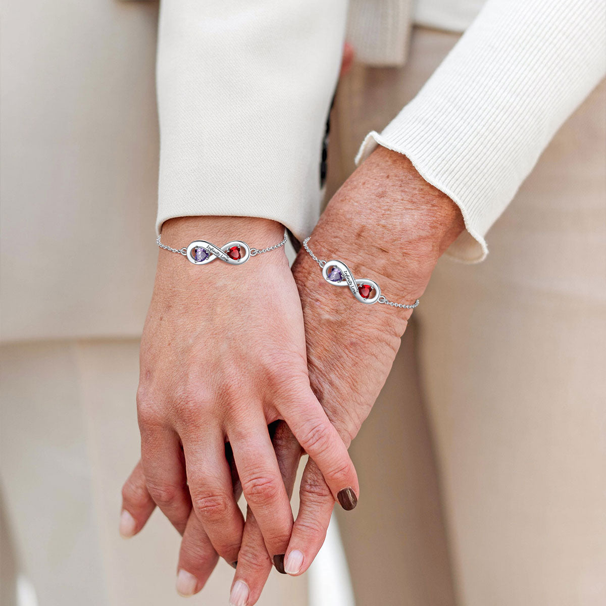 Birthstone Infinity Love Bracelet for mom and daughter
