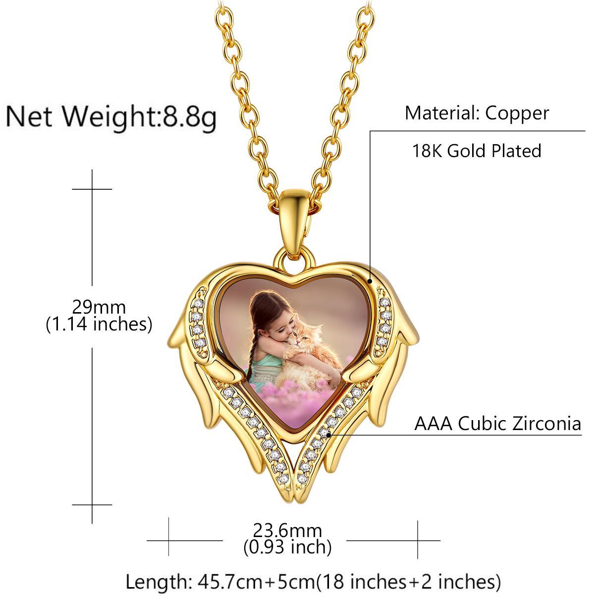 Birthstonesjewelry Angel Wings Heart Picture Necklace Size