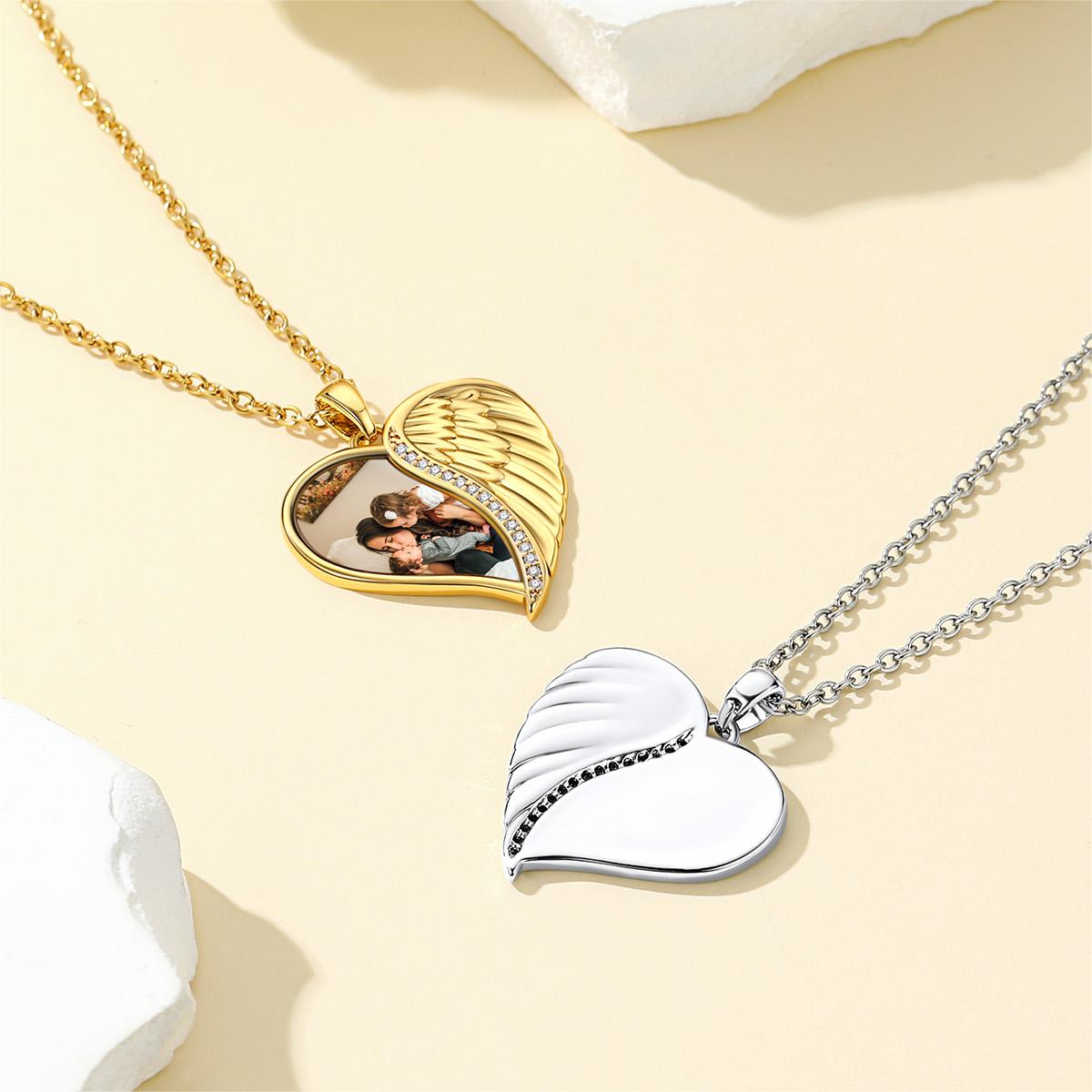 Birthstonesjewelry Angel Wings Heart Necklace 2 Colors