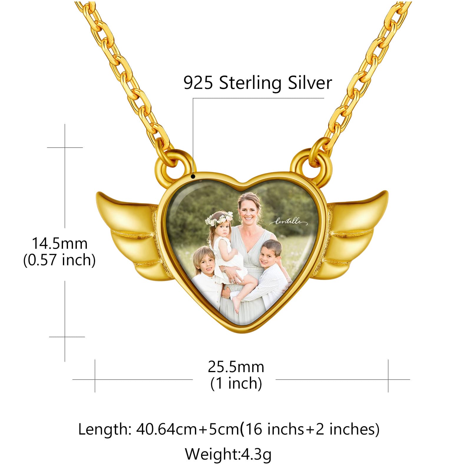 Birthstonesjewelry Angel Wings Picture Necklace Size