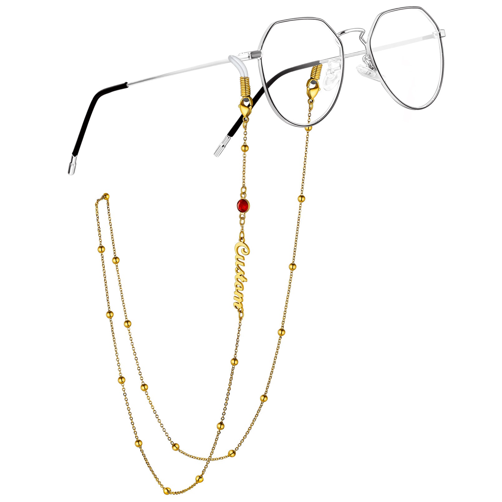  Birthstonesjewelry Birthstone 1 Name Glasses Chain Gold