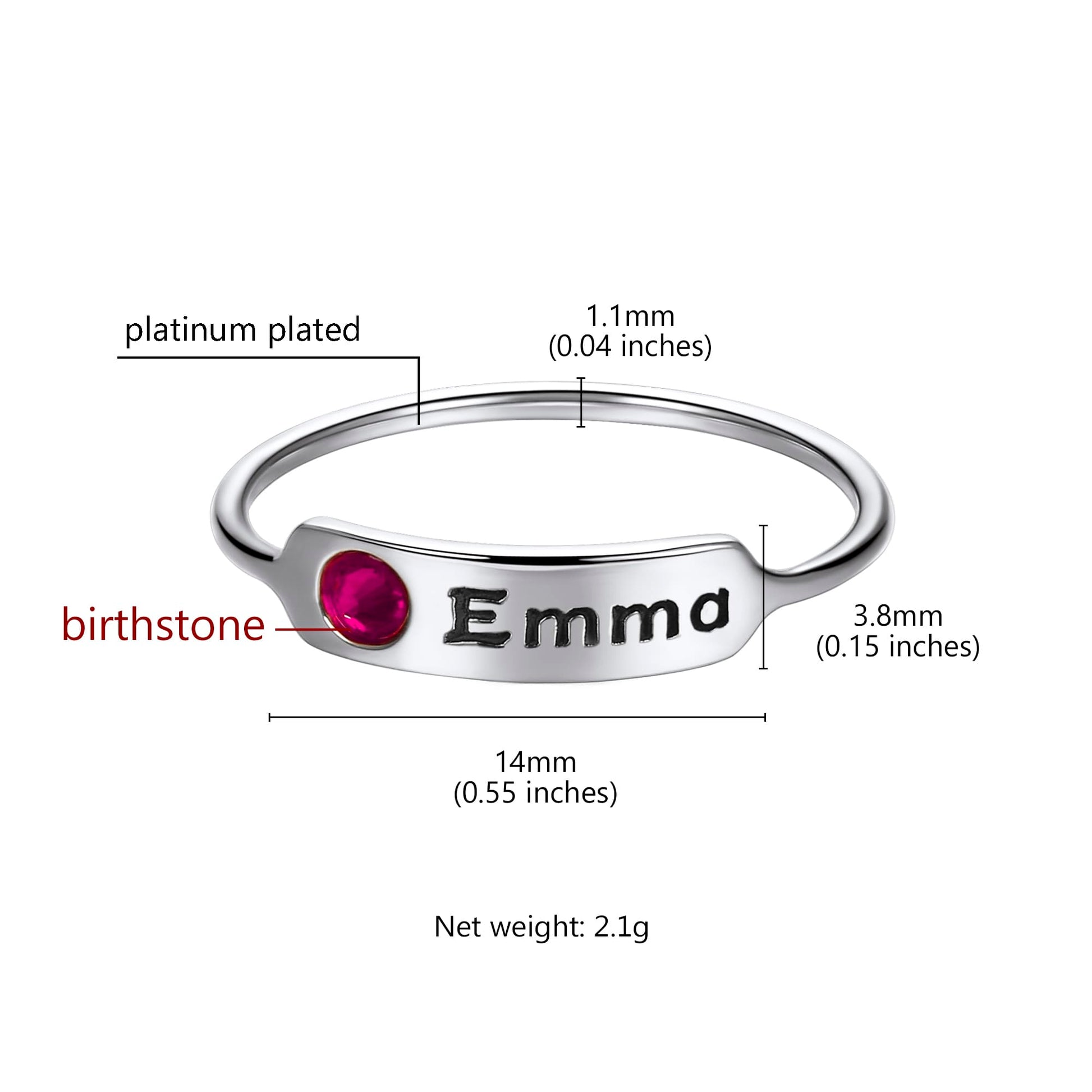 Birthstonesjewelry Birthstone Name Ring Size