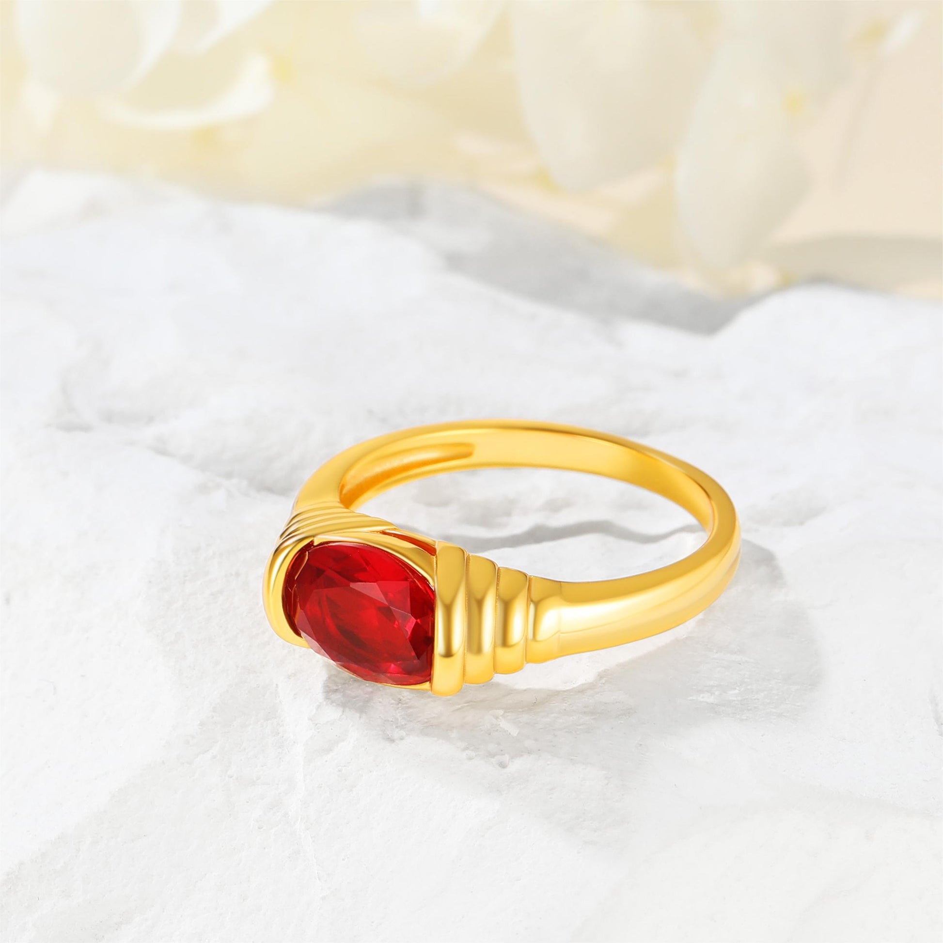 Birthstonesjewelry Birthstone Ring with Name Gold