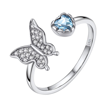  Birthstonesjewelry Butterfly Birthstone Ring March Aquamarine