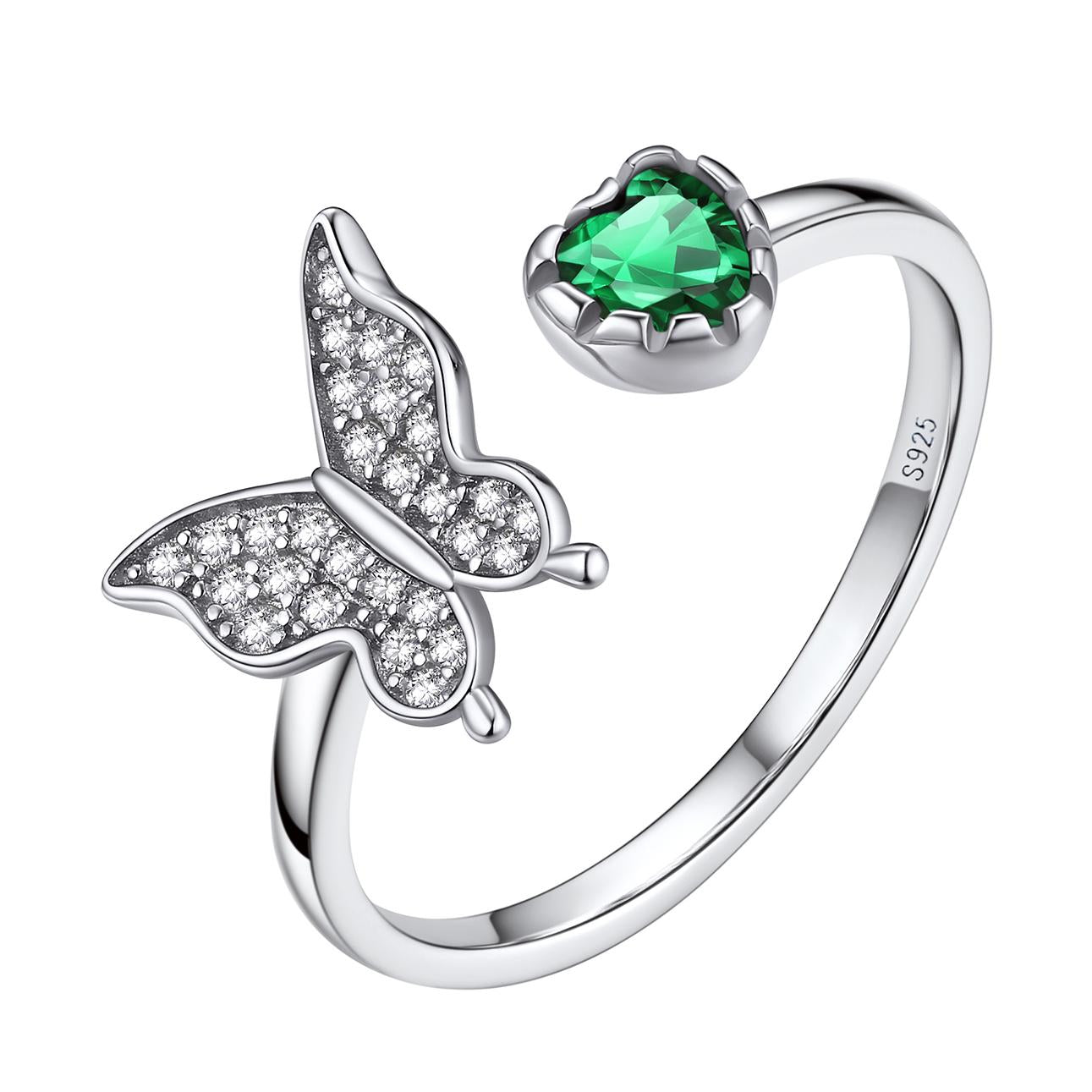  Birthstonesjewelry Butterfly Birthstone Ring May Emeralds