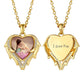 Birthstonesjewelry Customized Angel Wings Heart Picture Necklace Gold