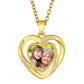 Birthstonesjewelry Customized Heart in Heart Photo Necklace Gold