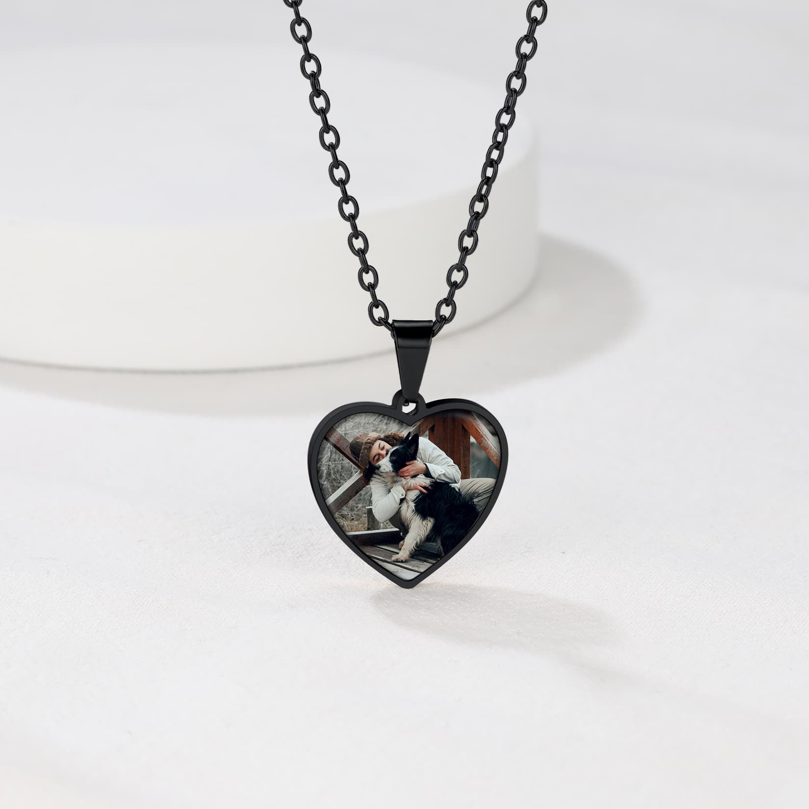 Birthstonesjewelry Double Sided Picture Necklace Black