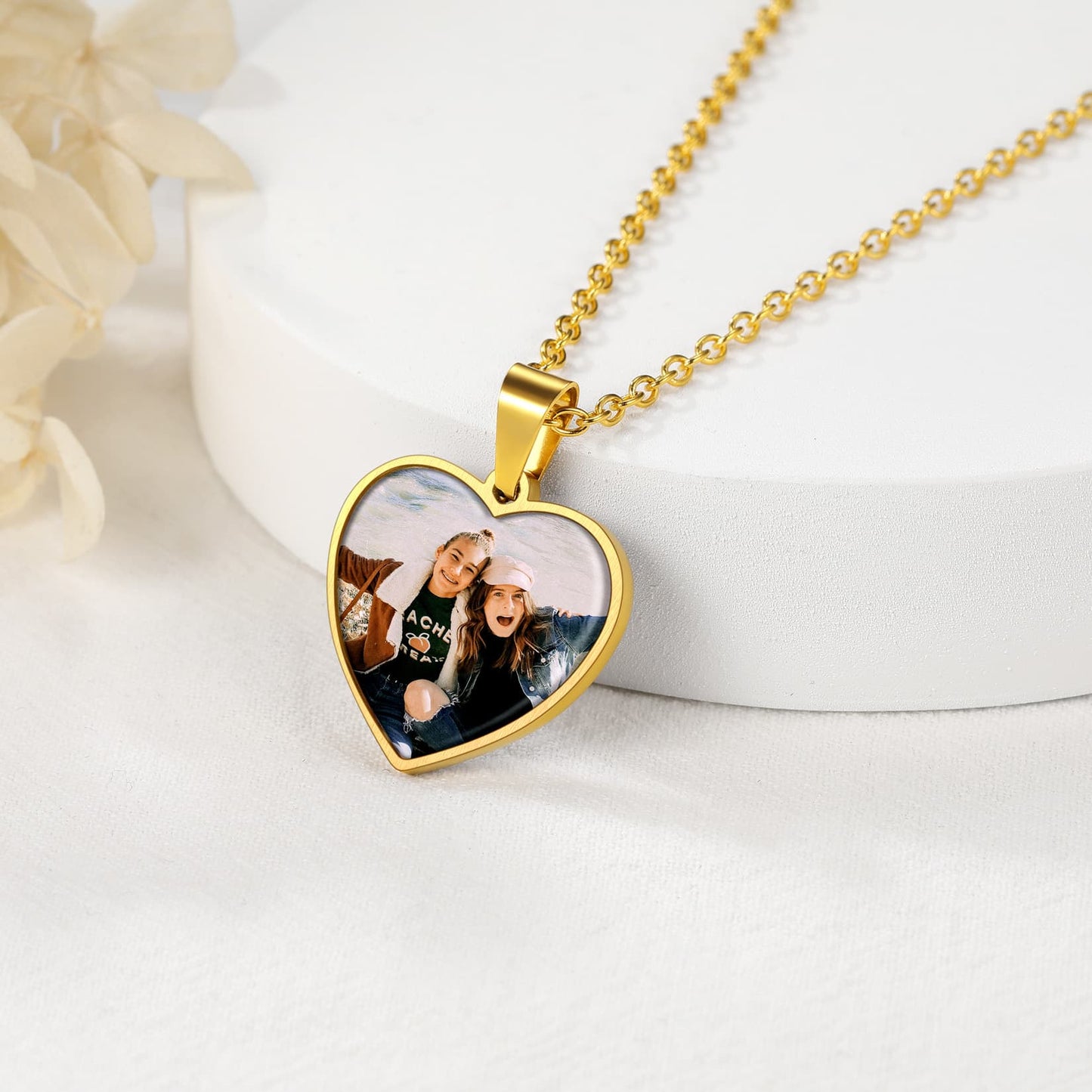 Birthstonesjewelry Double Sided Picture Necklace Gold