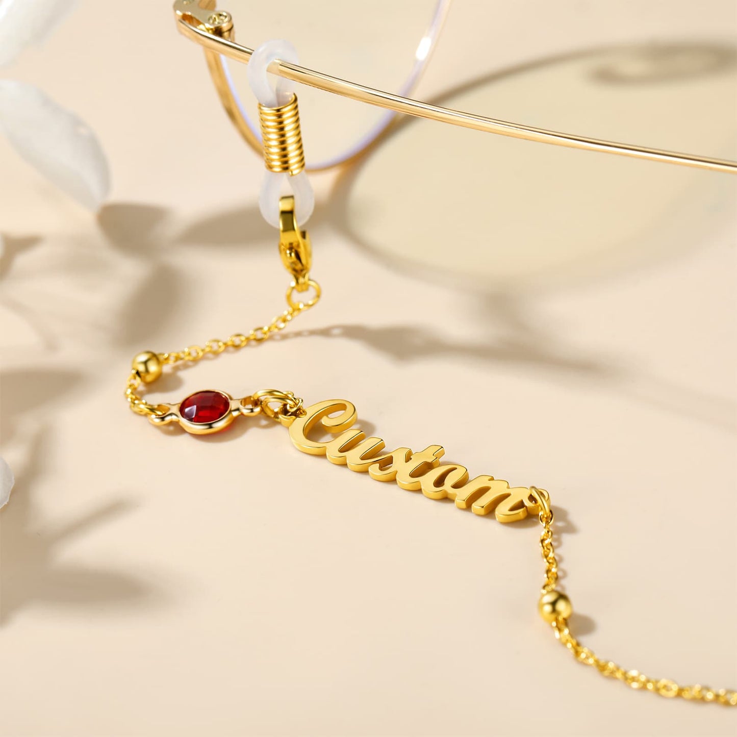   Birthstonesjewelry Glasses Chain Gold