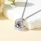 Birthstonesjewelry Heart Angel Wing Necklace with Photo Silver
