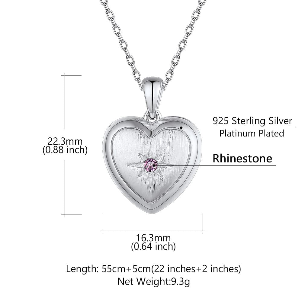 Birthstonesjewelry Heart Locket Necklace with Birthstone Size