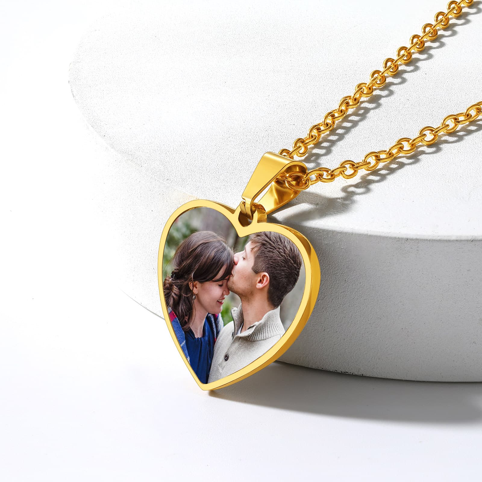 Birthstonesjewelry Heart Photo Fingerprint Necklace Gold