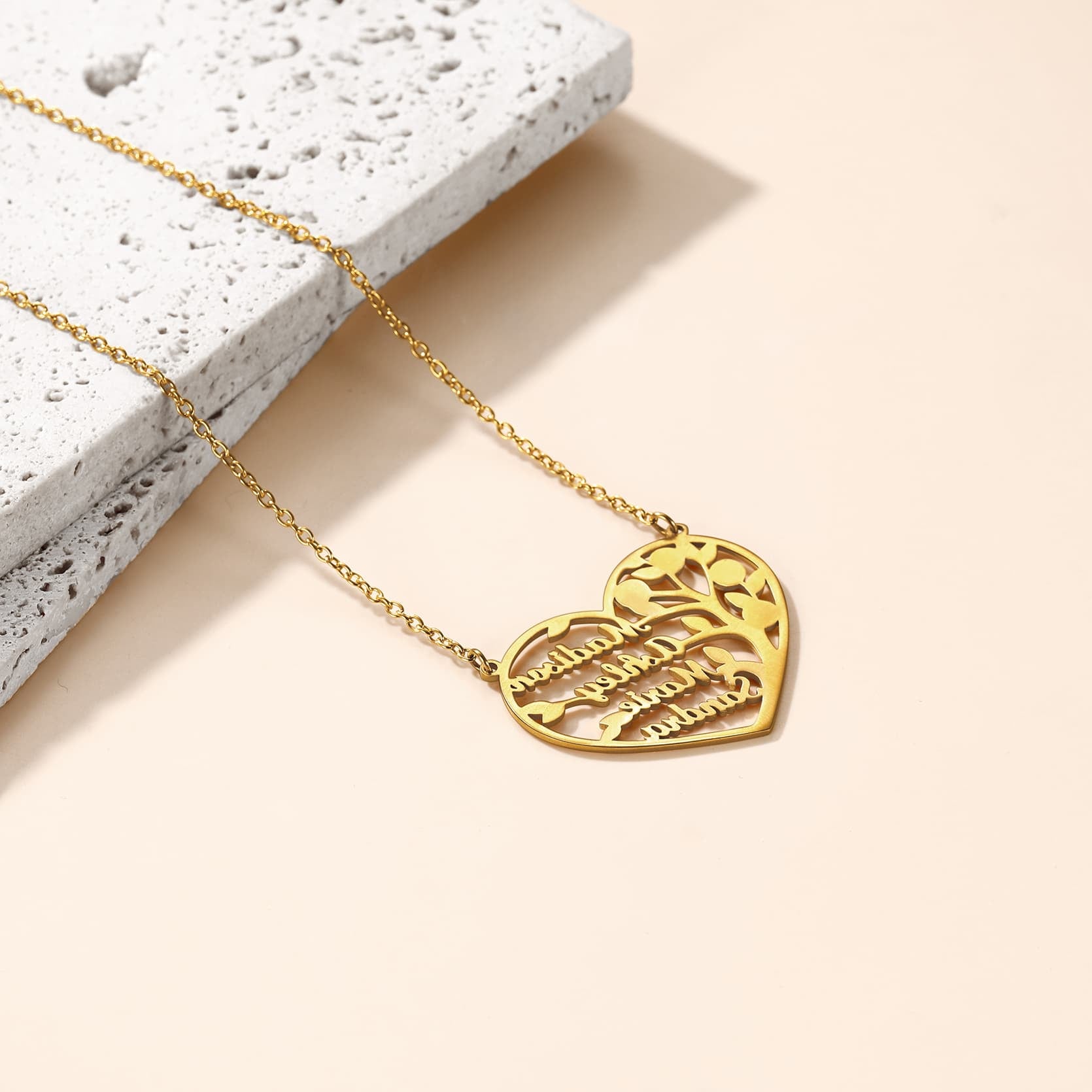 Birthstonesjewelry Heart Tree Of Life Necklace Gold