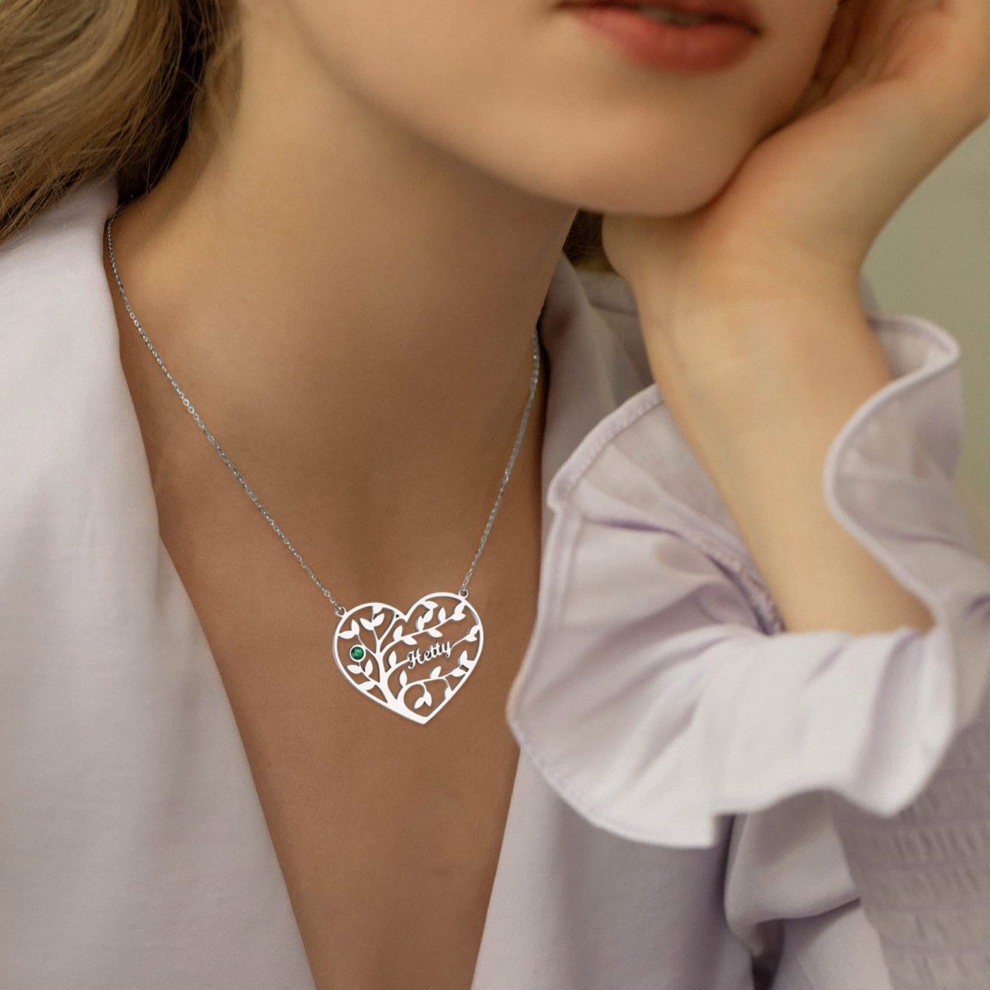 Birthstonesjewelry Heart Tree Of Life Necklace for Women