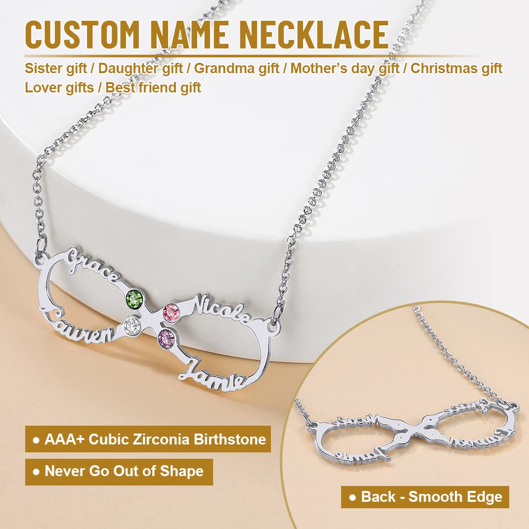 Birthstonesjewelry Infinity Birthstone Necklace Detail