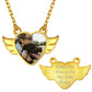 Birthstonesjewelry Personalized Angel Wings Picture Necklace Gold Plated