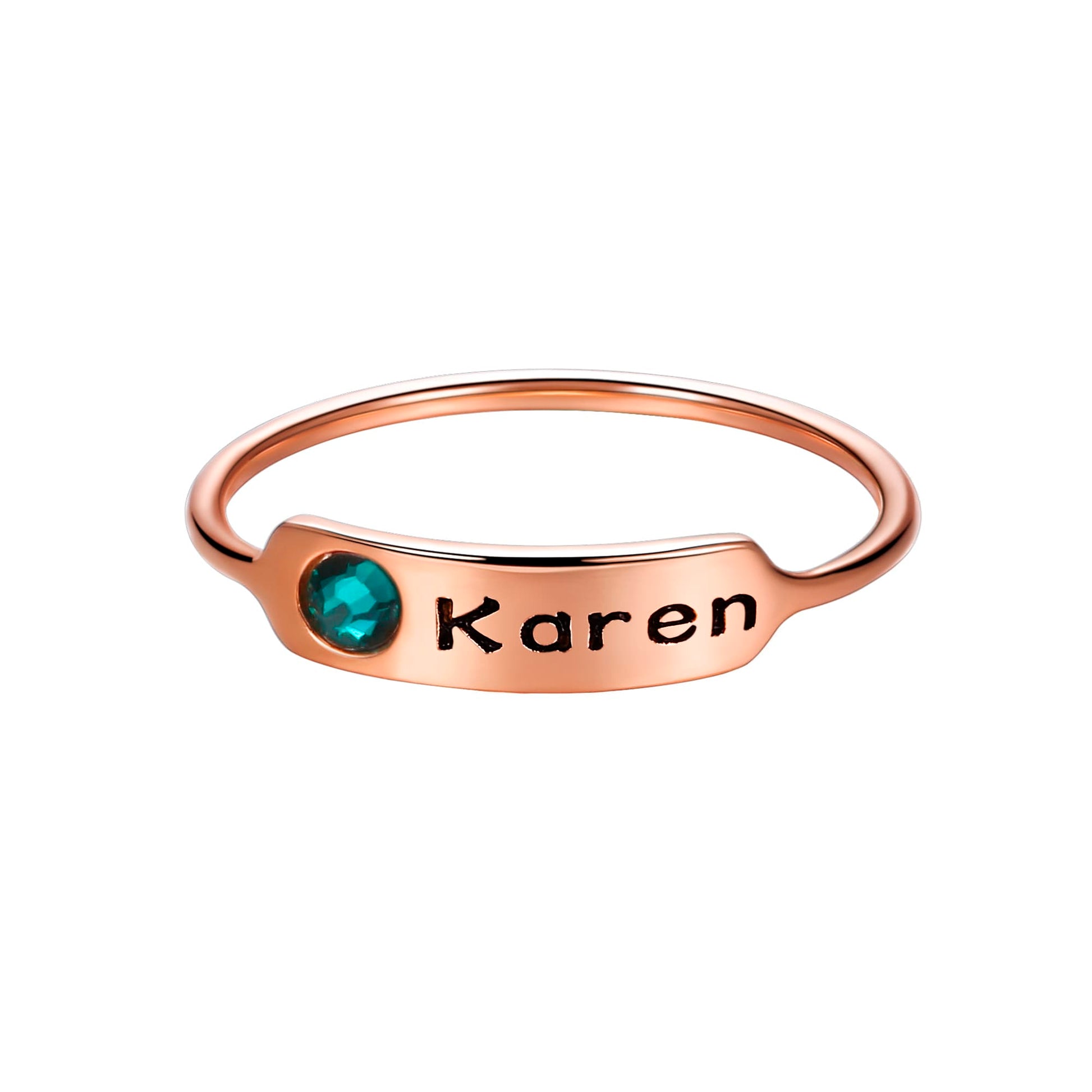 Birthstonesjewelry Personalized Birthstone Name Ring Rose Gold