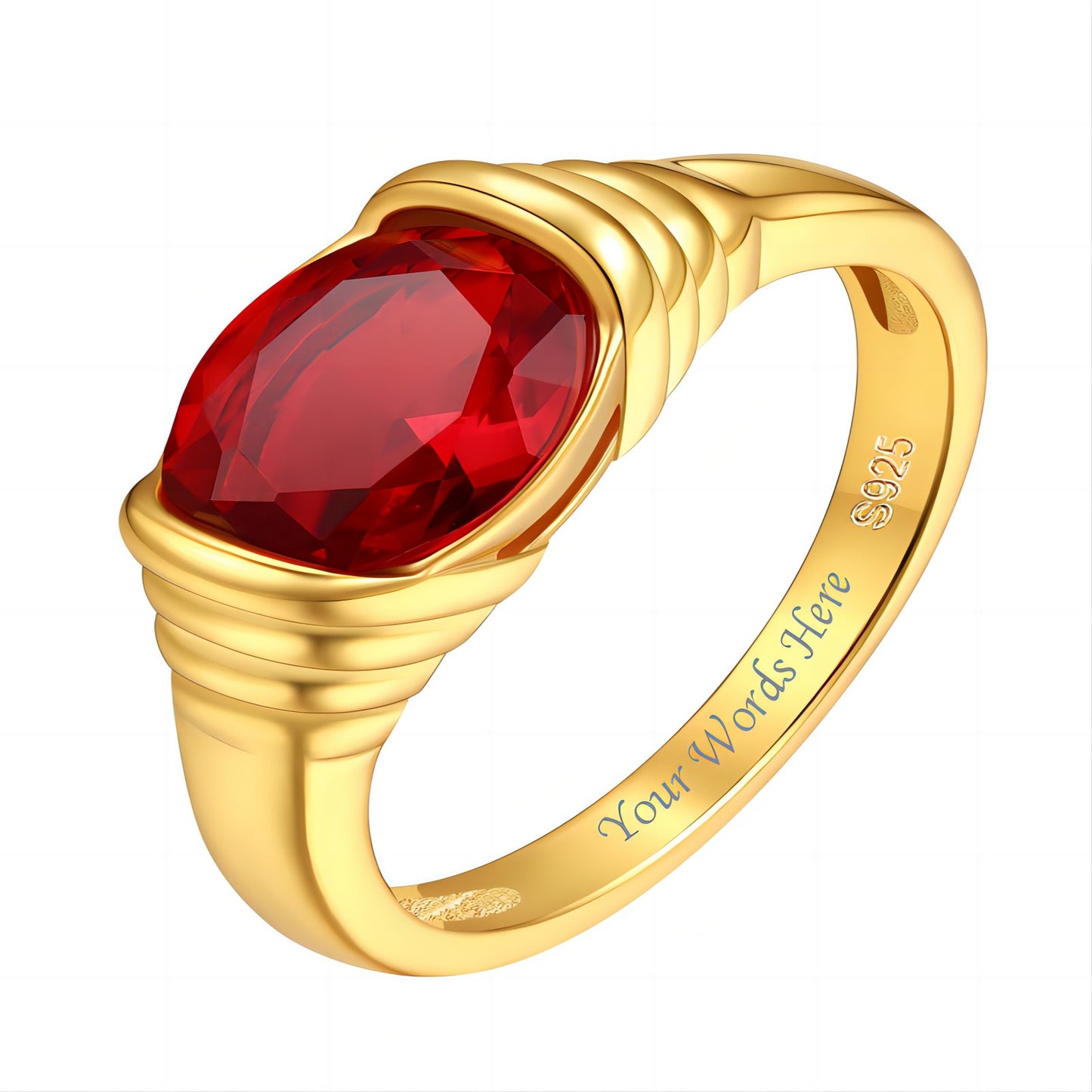 Birthstonesjewelry Personalized Birthstone Ring Gold Plated