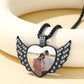 Birthstonesjewelry Personalized CZ Heart Photo Necklace Black Plated