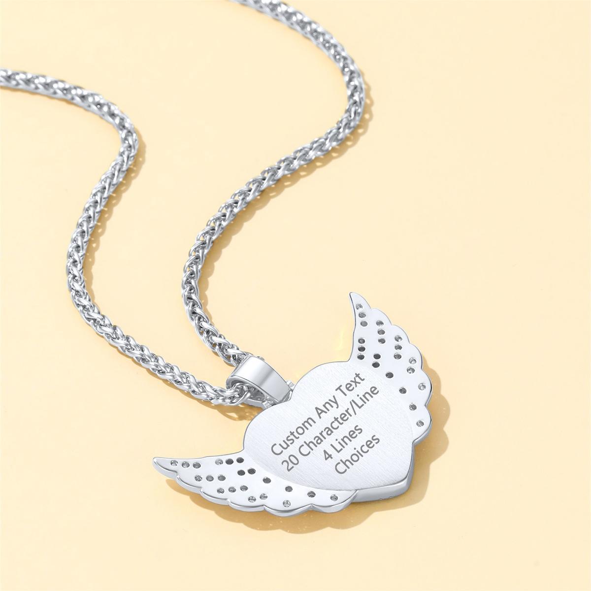 Birthstonesjewelry Personalized CZ Heart Photo Necklace Steel