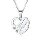 Birthstonesjewelry Personalized Heart Birthstone Necklace With 2 Name Steel