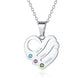 Birthstonesjewelry Personalized Heart Birthstone Necklace With 3 Name Steel