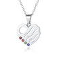 Birthstonesjewelry Personalized Heart Birthstone Necklace With 4 Name Steel