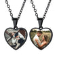 Birthstonesjewelry Personalized Heart Double Sided Picture Necklace Black