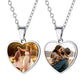 Birthstonesjewelry Personalized Heart Double Sided Picture Necklace Steel