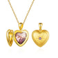 Birthstonesjewelry Personalized Heart Locket Necklace with Birthstone Gold