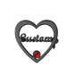 Birthstonesjewelry Personalized Heart Name Brooch Pin with Birthstone Black Plated