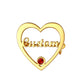 Birthstonesjewelry Personalized Heart Name Brooch Pin with Birthstone Gold Plated