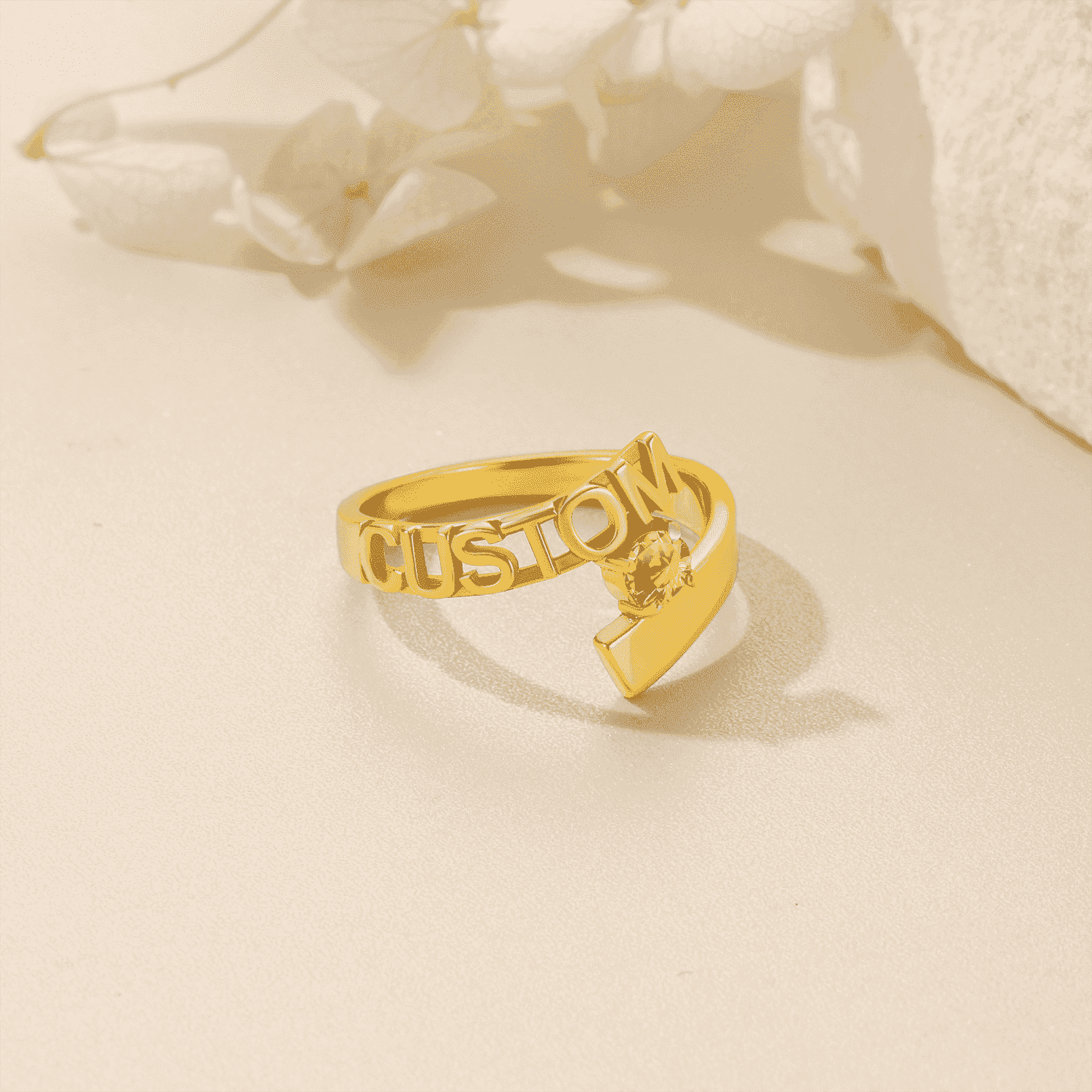 Birthstonesjewelry Personalized Name Birthstone Ring Gold
